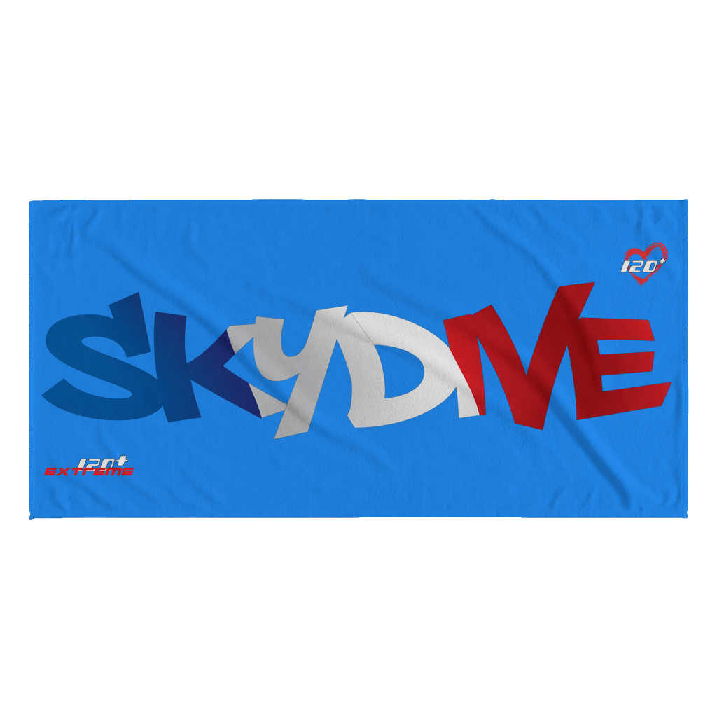 Skydiving T-shirts World Team - Skydive France - Beach Towels in 10 Colors, Beach Towel, teelaunch, Skydiving Apparel, Skydiving Apparel, Skydiving Gear, Olympics, T-Shirts, Skydive Chicago, Skydive City, Skydive Perris, Drop Zone Apparel, USPA, united states parachute association, Freefly, BASE, World Record,