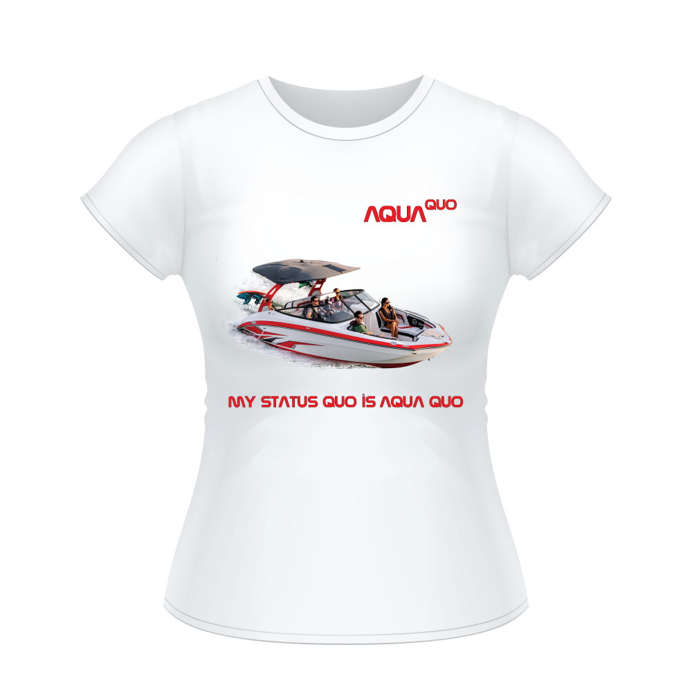 Skydiving T-shirts AquaQuo - "My Status Quo is Aqua Quo" -  Ladies' T-Shirt, , Skydiving Apparel ™, Skydiving Apparel, Skydiving Apparel, Skydiving Gear, Olympics, T-Shirts, Skydive Chicago, Skydive City, Skydive Perris, Drop Zone Apparel, USPA, united states parachute association, Freefly, BASE, World Record,