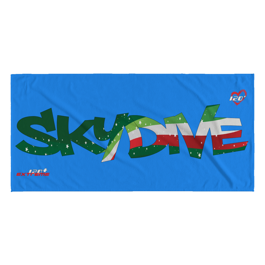 Skydiving T-shirts World Team - Skydive Italy - Beach Towels in 10 Colors, Beach Towel, teelaunch, Skydiving Apparel, Skydiving Apparel, Skydiving Gear, Olympics, T-Shirts, Skydive Chicago, Skydive City, Skydive Perris, Drop Zone Apparel, USPA, united states parachute association, Freefly, BASE, World Record,