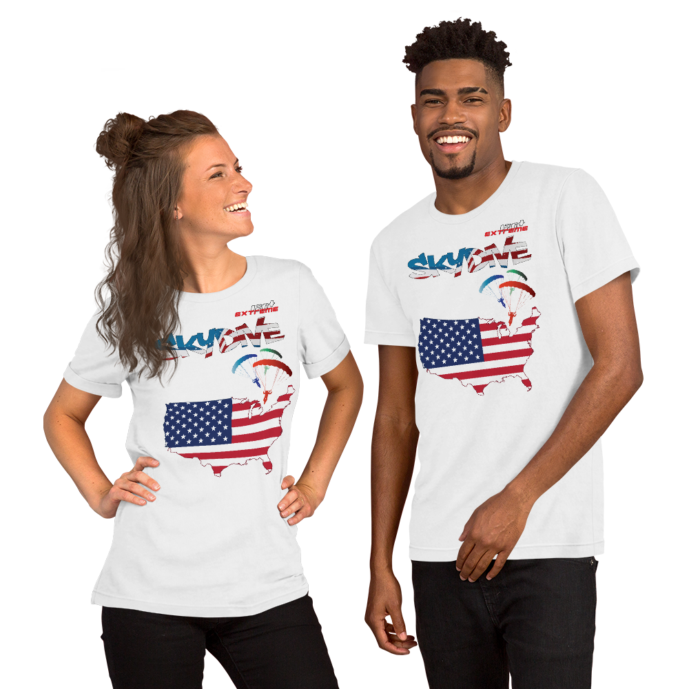 Skydiving T-shirts - Skydive All World - AMERICA - Ladies' Tee -, Shirts, Skydiving Apparel, Skydiving Apparel, Skydiving Apparel, Skydiving Gear, Olympics, T-Shirts, Skydive Chicago, Skydive City, Skydive Perris, Drop Zone Apparel, USPA, united states parachute association, Freefly, BASE, World Record,