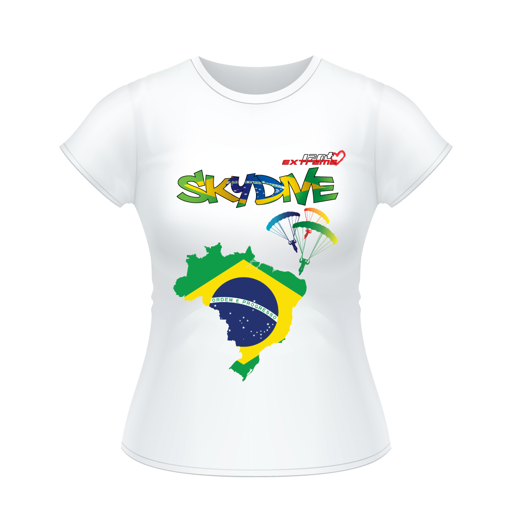 Skydiving T-shirts - Skydive All World - BRAZIL - Ladies' Tee -, Shirts, Skydiving Apparel, Skydiving Apparel, Skydiving Apparel, Skydiving Gear, Olympics, T-Shirts, Skydive Chicago, Skydive City, Skydive Perris, Drop Zone Apparel, USPA, united states parachute association, Freefly, BASE, World Record,