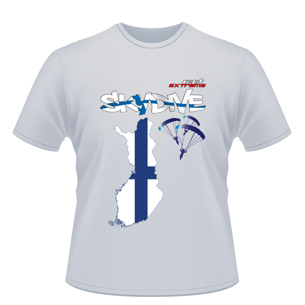 Skydiving T-shirts - Skydive World - FINLAND - Cotton Tee -, Shirts, Skydiving Apparel, Skydiving Apparel, Skydiving Apparel, Skydiving Gear, Olympics, T-Shirts, Skydive Chicago, Skydive City, Skydive Perris, Drop Zone Apparel, USPA, united states parachute association, Freefly, BASE, World Record,