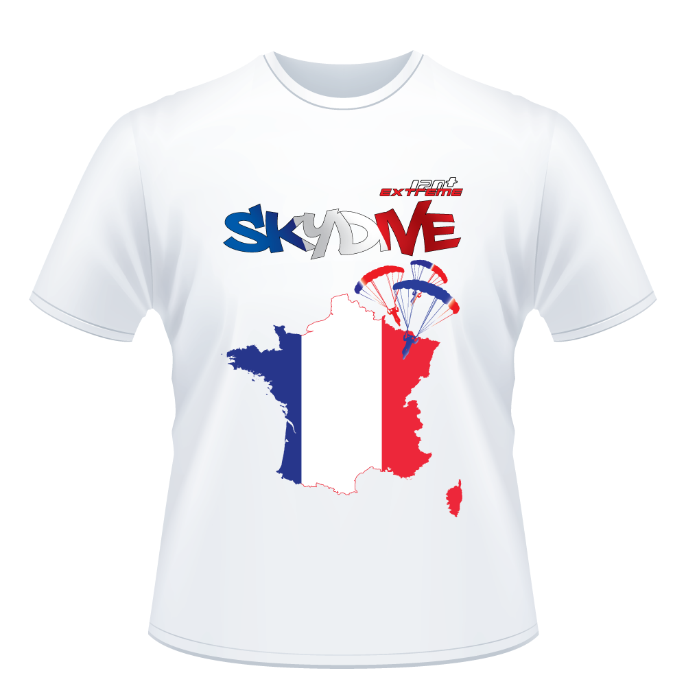 Skydiving T-shirts - Skydive All World - FRANCE - Unisex Tee -, Shirts, Skydiving Apparel, Skydiving Apparel, Skydiving Apparel, Skydiving Gear, Olympics, T-Shirts, Skydive Chicago, Skydive City, Skydive Perris, Drop Zone Apparel, USPA, united states parachute association, Freefly, BASE, World Record,