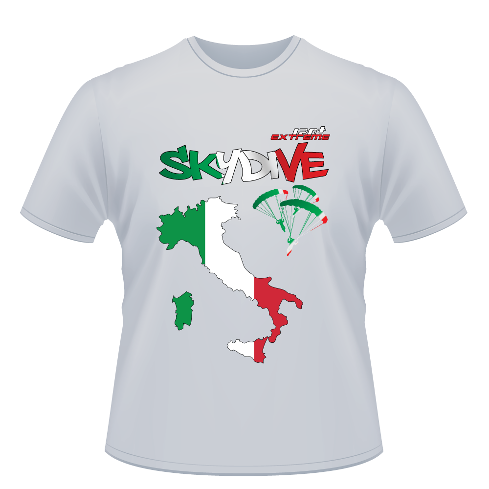 Skydiving T-shirts - Skydive All World - ITALY - Unisex Tee -, Shirts, Skydiving Apparel, Skydiving Apparel, Skydiving Apparel, Skydiving Gear, Olympics, T-Shirts, Skydive Chicago, Skydive City, Skydive Perris, Drop Zone Apparel, USPA, united states parachute association, Freefly, BASE, World Record,