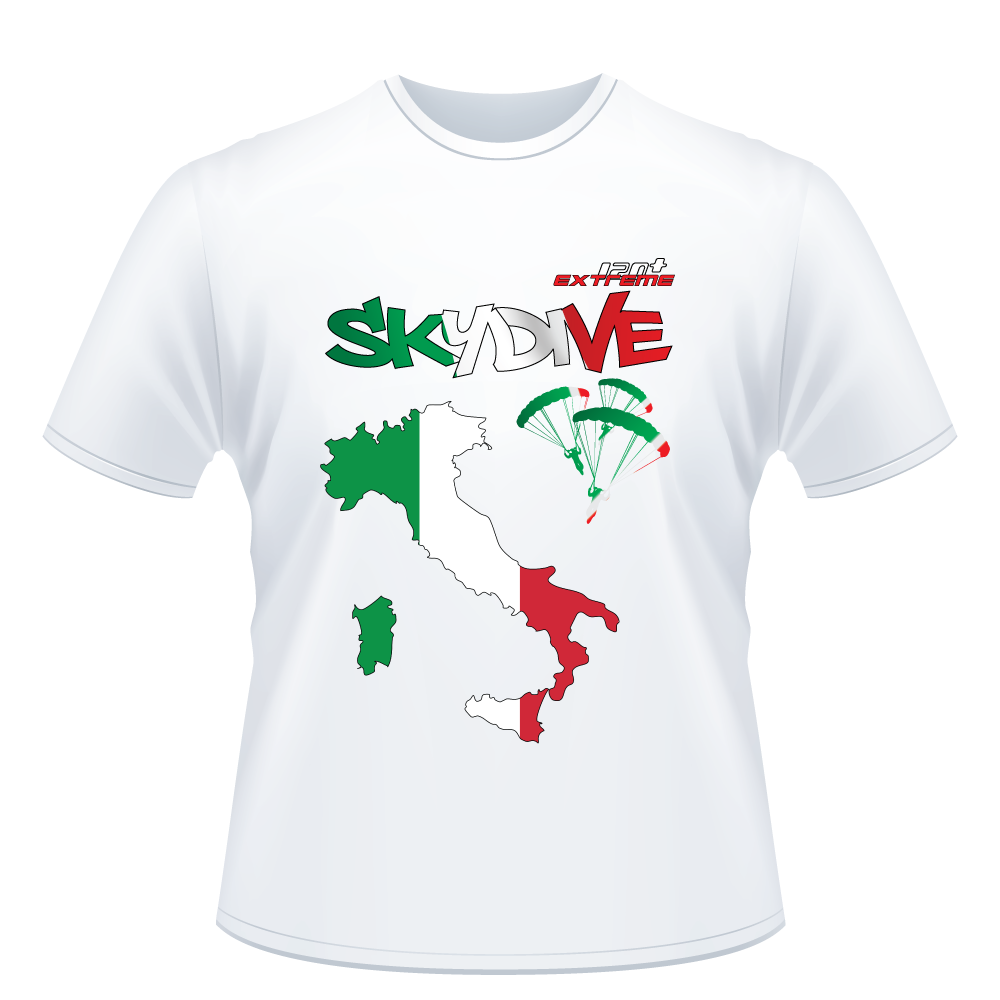 Skydiving T-shirts - Skydive All World - ITALY - Unisex Tee -, Shirts, Skydiving Apparel, Skydiving Apparel, Skydiving Apparel, Skydiving Gear, Olympics, T-Shirts, Skydive Chicago, Skydive City, Skydive Perris, Drop Zone Apparel, USPA, united states parachute association, Freefly, BASE, World Record,