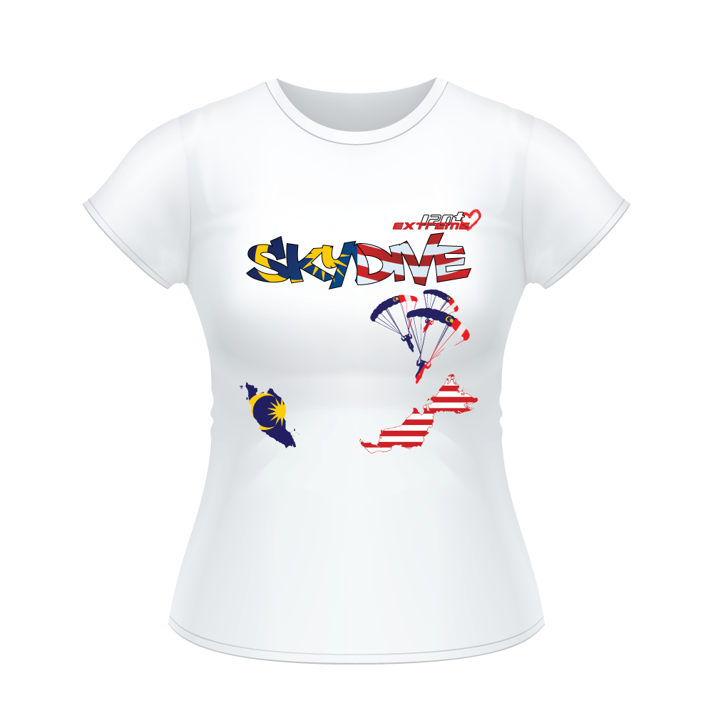 Skydiving T-shirts - Skydive All World - MALAYSIA - Ladies' Tee -, Shirts, Skydiving Apparel, Skydiving Apparel, Skydiving Apparel, Skydiving Gear, Olympics, T-Shirts, Skydive Chicago, Skydive City, Skydive Perris, Drop Zone Apparel, USPA, united states parachute association, Freefly, BASE, World Record,