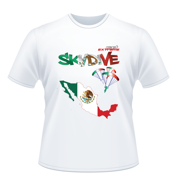 Skydiving T-shirts - Skydive All World - MEXICO - Unisex Tee -, Shirts, Skydiving Apparel, Skydiving Apparel, Skydiving Apparel, Skydiving Gear, Olympics, T-Shirts, Skydive Chicago, Skydive City, Skydive Perris, Drop Zone Apparel, USPA, united states parachute association, Freefly, BASE, World Record,