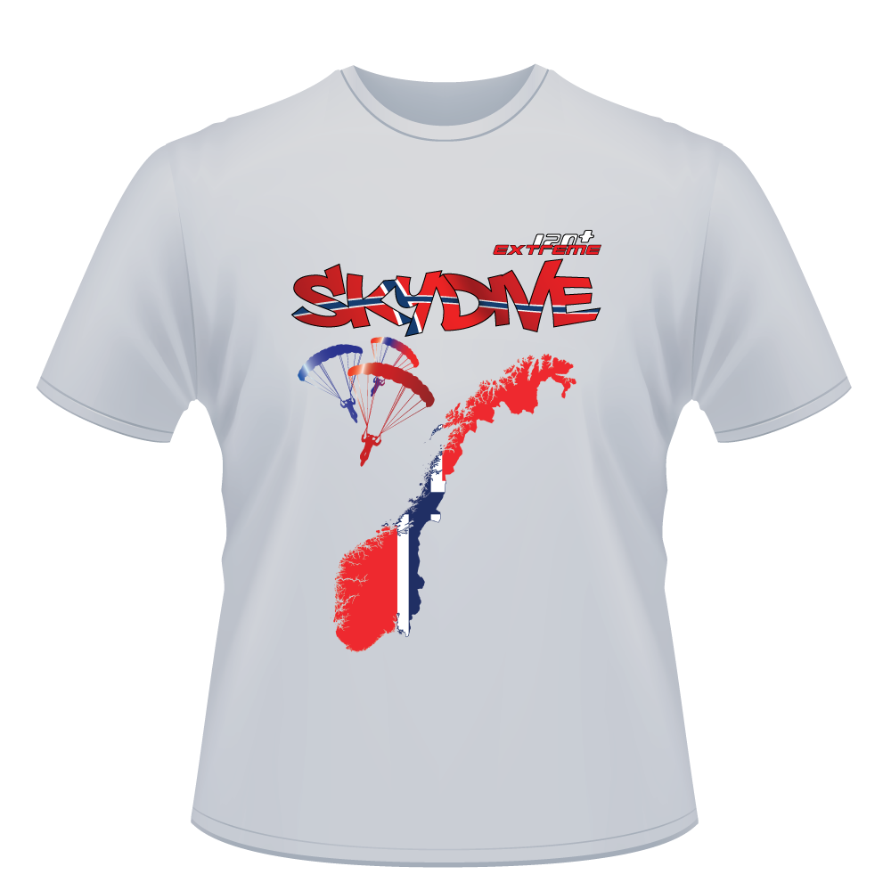 Skydiving T-shirts - Skydive World - NORWAY - Cotton Tee -, Shirts, Skydiving Apparel, Skydiving Apparel, Skydiving Apparel, Skydiving Gear, Olympics, T-Shirts, Skydive Chicago, Skydive City, Skydive Perris, Drop Zone Apparel, USPA, united states parachute association, Freefly, BASE, World Record,