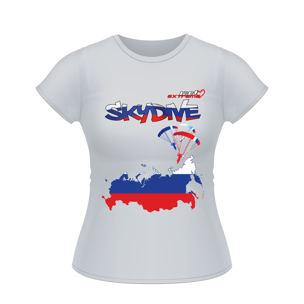 Skydiving T-shirts - Skydive All World - RUSSIA - Ladies' Tee -, Shirts, Skydiving Apparel, Skydiving Apparel, Skydiving Apparel, Skydiving Gear, Olympics, T-Shirts, Skydive Chicago, Skydive City, Skydive Perris, Drop Zone Apparel, USPA, united states parachute association, Freefly, BASE, World Record,