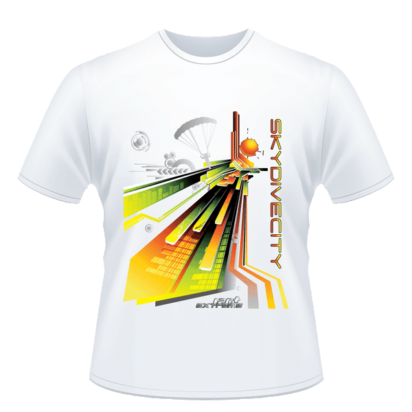 Skydiving T-shirts Skydive City - Sunrise - Men`s Colored T-Shirts, Men's Colored Tees, Skydiving Apparel, Skydiving Apparel, Skydiving Apparel, Skydiving Gear, Olympics, T-Shirts, Skydive Chicago, Skydive City, Skydive Perris, Drop Zone Apparel, USPA, united states parachute association, Freefly, BASE, World Record,