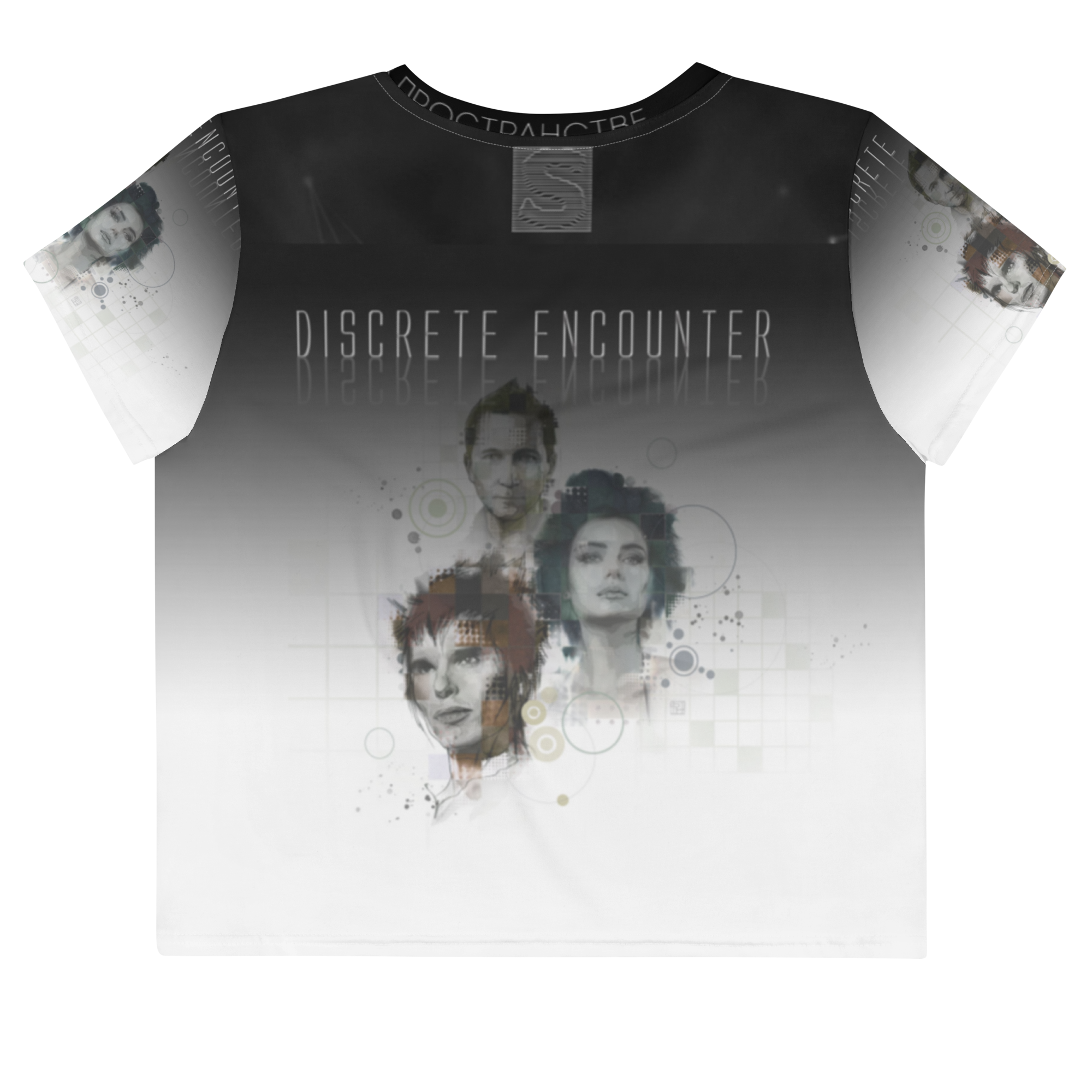 Discrete Encounter - All-Over Print Crop Tee