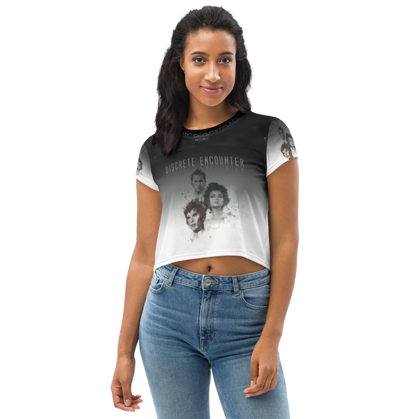 Discrete Encounter - All-Over Print Crop Tee