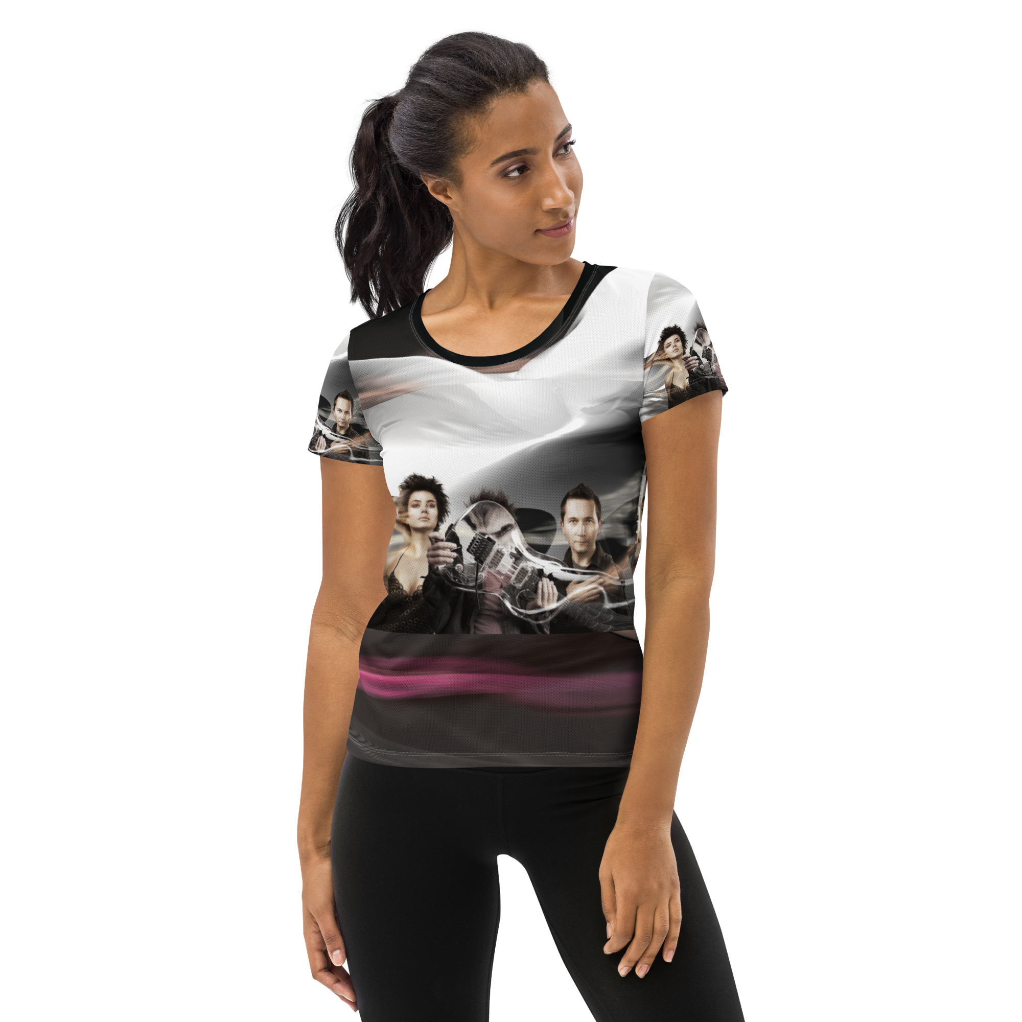 Discrete Encounter - All-Over Print Women's Athletic T-shirt