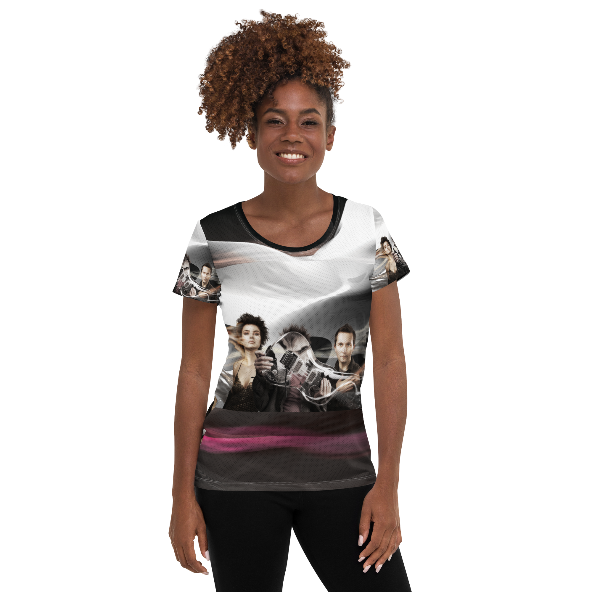 Discrete Encounter - All-Over Print Women's Athletic T-shirt
