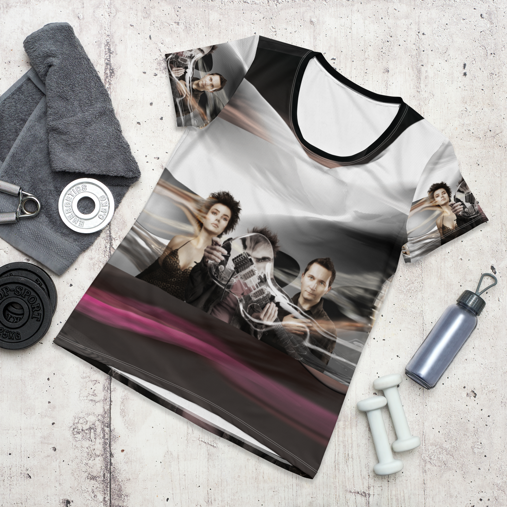 Discrete Encounter - All-Over Print Women's Athletic T-shirt