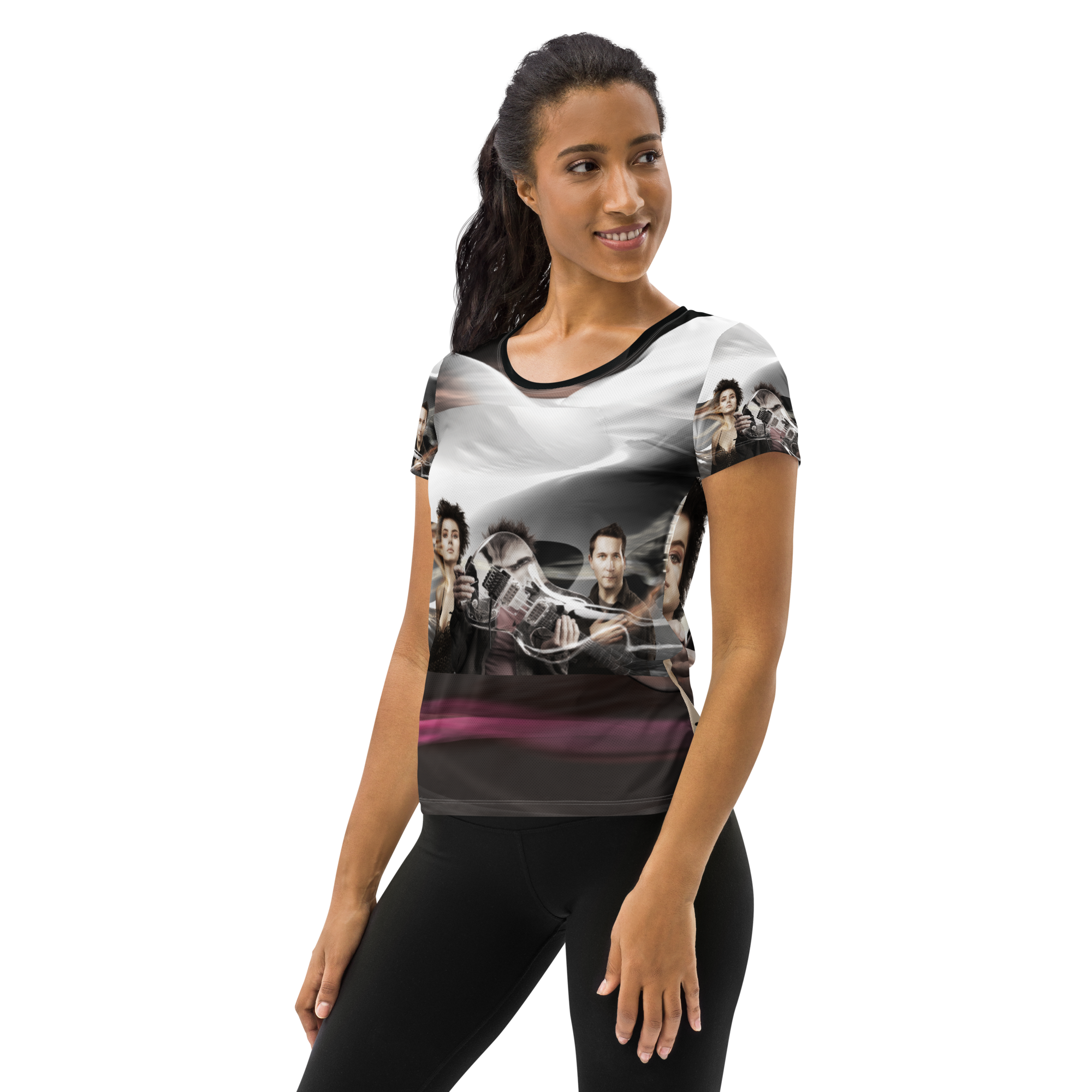 Discrete Encounter - All-Over Print Women's Athletic T-shirt