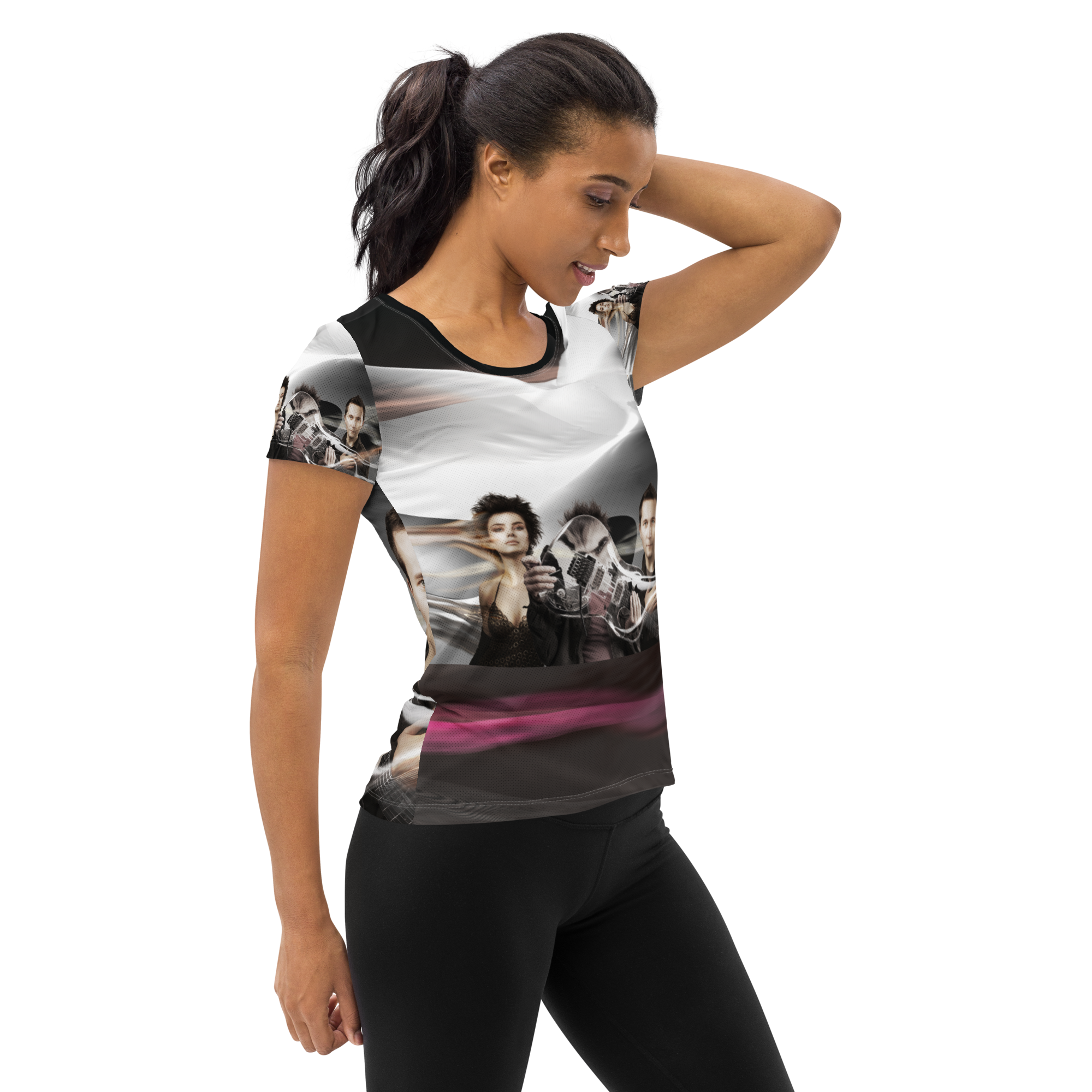 Discrete Encounter - All-Over Print Women's Athletic T-shirt