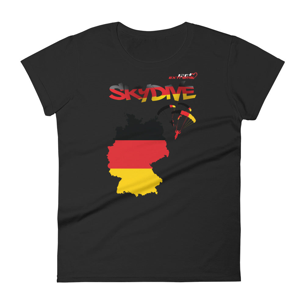 Skydiving T-shirts - Skydive All World - GERMANY - Ladies' Tee -, Shirts, Skydiving Apparel, Skydiving Apparel, Skydiving Apparel, Skydiving Gear, Olympics, T-Shirts, Skydive Chicago, Skydive City, Skydive Perris, Drop Zone Apparel, USPA, united states parachute association, Freefly, BASE, World Record,