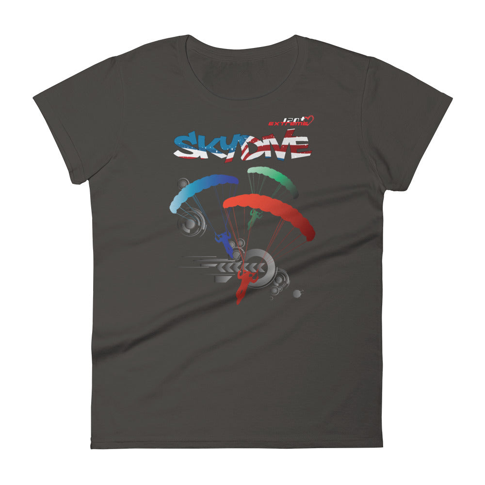 Skydiving T-shirts - Skydive Around - AMERICA - Ladies' Tee, Shirts, Skydiving Apparel, Skydiving Apparel, Skydiving Apparel, Skydiving Gear, Olympics, T-Shirts, Skydive Chicago, Skydive City, Skydive Perris, Drop Zone Apparel, USPA, united states parachute association, Freefly, BASE, World Record,