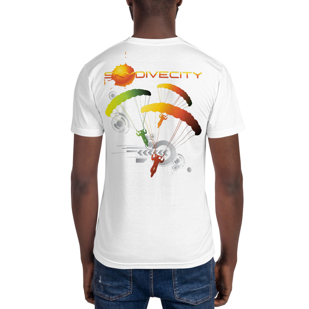 Skydiving T-shirts - Skydive City - Sunrise - Unisex Crew Neck Tee, Shirts, Skydiving Apparel, Skydiving Apparel, Skydiving Apparel, Skydiving Gear, Olympics, T-Shirts, Skydive Chicago, Skydive City, Skydive Perris, Drop Zone Apparel, USPA, united states parachute association, Freefly, BASE, World Record,