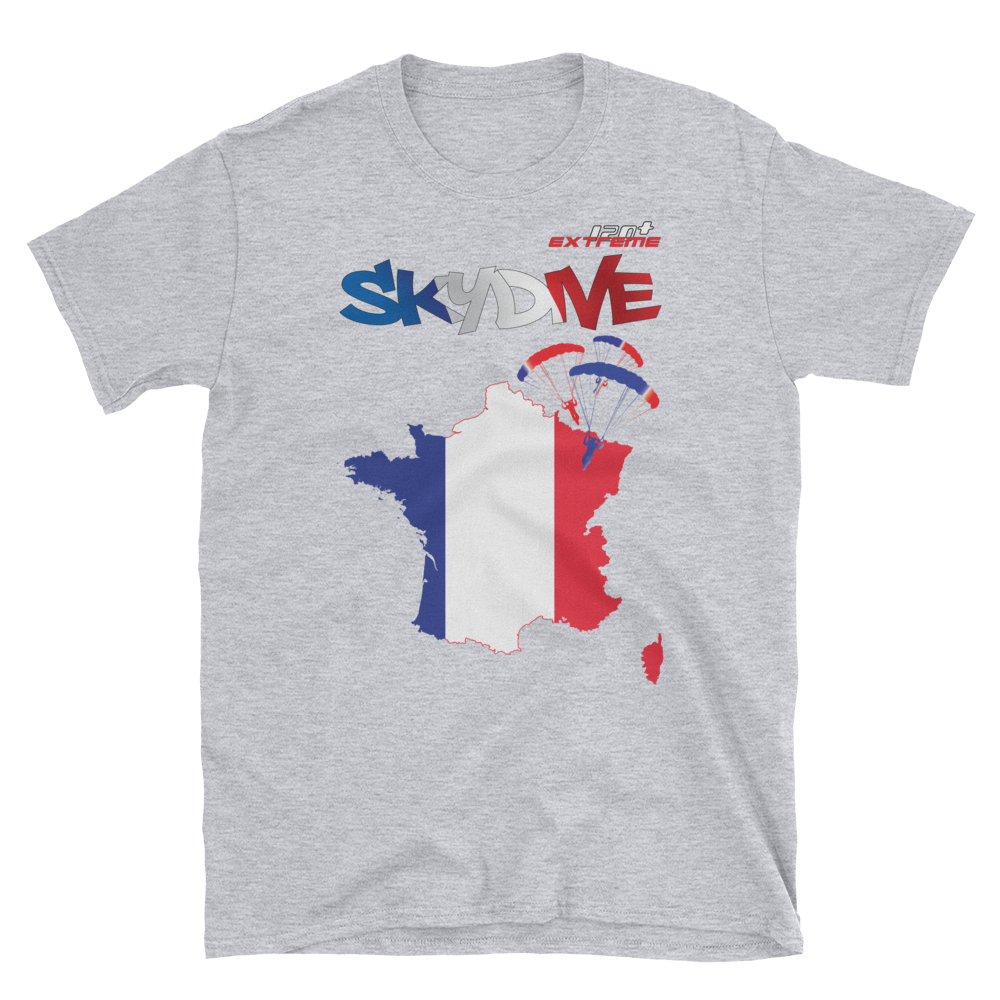 Skydiving T-shirts - Skydive World - FRANCE - Cotton Tee -, Shirts, Skydiving Apparel, Skydiving Apparel, Skydiving Apparel, Skydiving Gear, Olympics, T-Shirts, Skydive Chicago, Skydive City, Skydive Perris, Drop Zone Apparel, USPA, united states parachute association, Freefly, BASE, World Record,