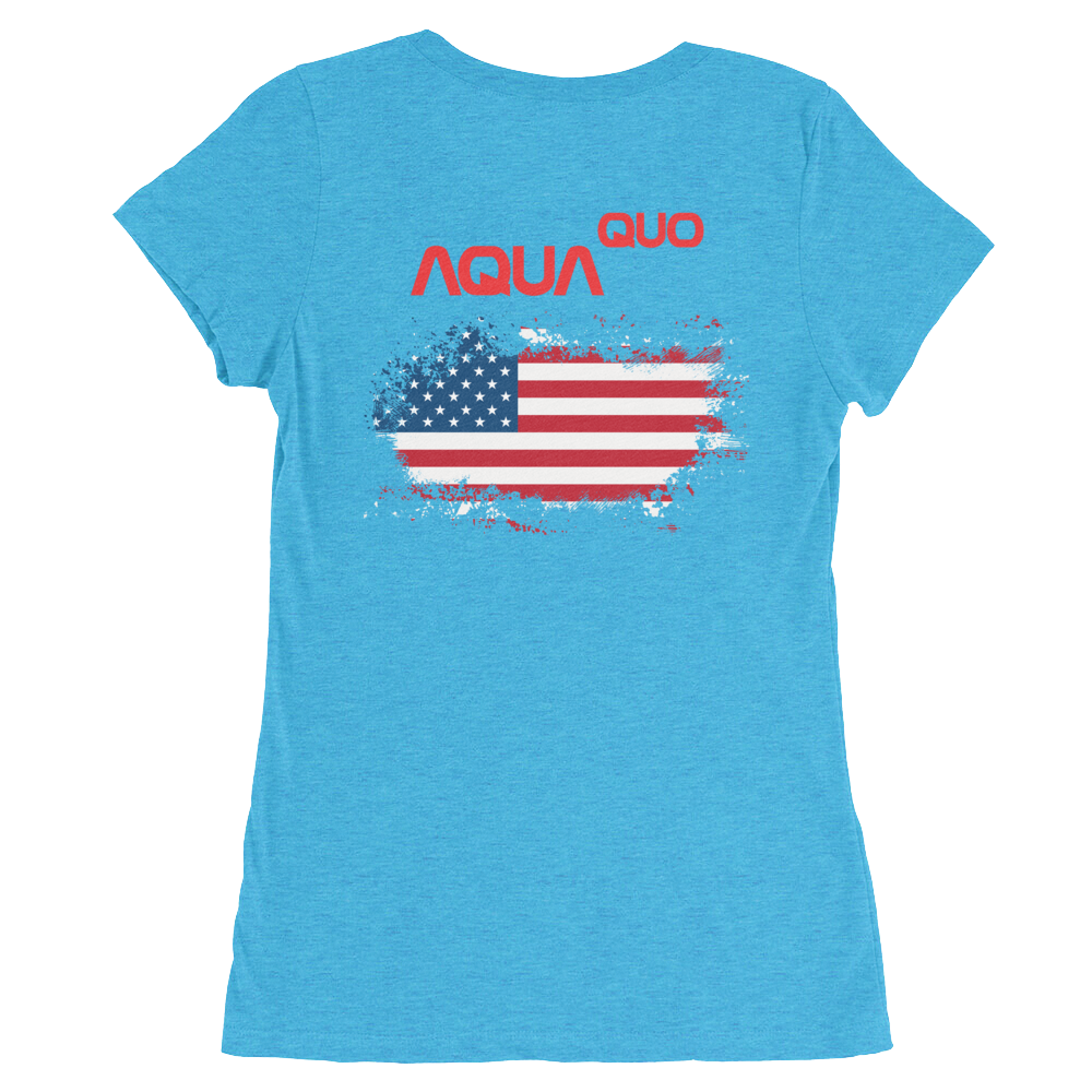 Skydiving T-shirts AquaQuo - "My Status Quo is Aqua Quo" -  Ladies' T-Shirt, , Skydiving Apparel ™, Skydiving Apparel, Skydiving Apparel, Skydiving Gear, Olympics, T-Shirts, Skydive Chicago, Skydive City, Skydive Perris, Drop Zone Apparel, USPA, united states parachute association, Freefly, BASE, World Record,