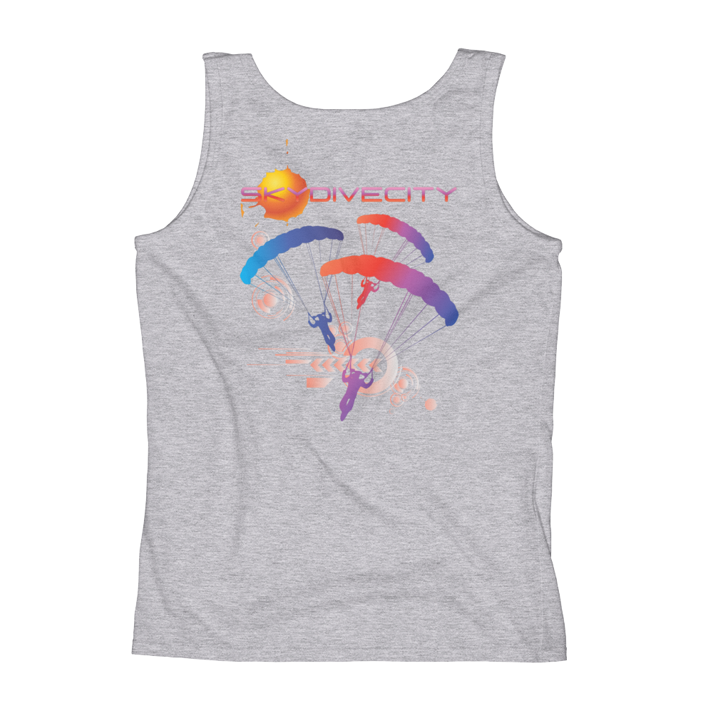 Skydiving T-shirts Ladies' Tank - Skydive City - Sunset, Tanks, Skydiving Apparel, Skydiving Apparel, Skydiving Apparel, Skydiving Gear, Olympics, T-Shirts, Skydive Chicago, Skydive City, Skydive Perris, Drop Zone Apparel, USPA, united states parachute association, Freefly, BASE, World Record,