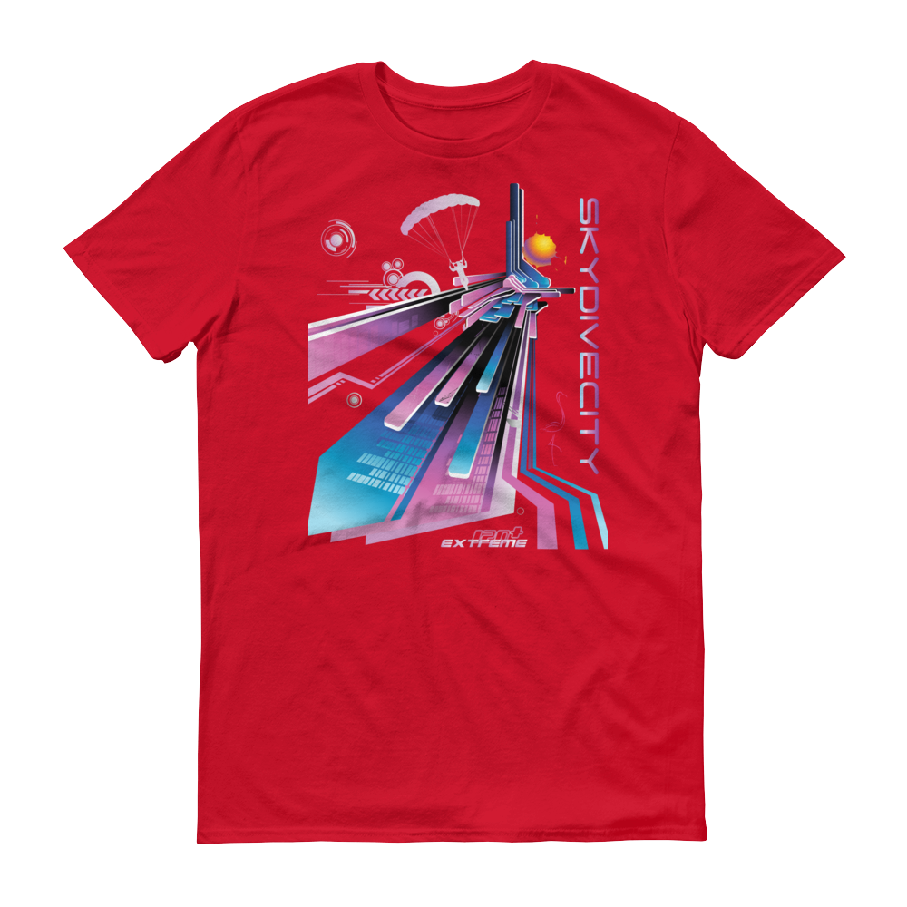 Skydiving T-shirts Skydive City - Flamingo - Men`s Colored T-Shirts, Men's Colored Tees, Skydiving Apparel, Skydiving Apparel, Skydiving Apparel, Skydiving Gear, Olympics, T-Shirts, Skydive Chicago, Skydive City, Skydive Perris, Drop Zone Apparel, USPA, united states parachute association, Freefly, BASE, World Record,