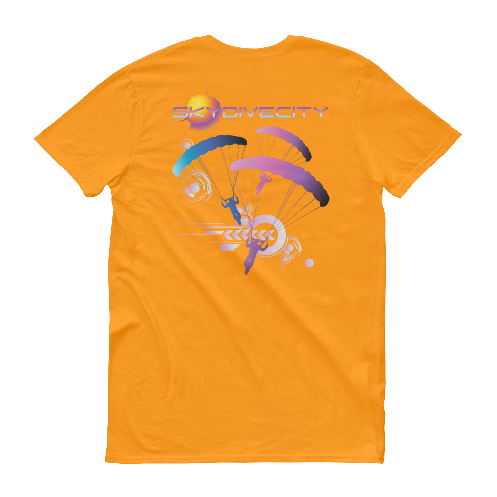 Skydiving T-shirts Skydive City - Flamingo - Men`s Colored T-Shirts, Men's Colored Tees, Skydiving Apparel, Skydiving Apparel, Skydiving Apparel, Skydiving Gear, Olympics, T-Shirts, Skydive Chicago, Skydive City, Skydive Perris, Drop Zone Apparel, USPA, united states parachute association, Freefly, BASE, World Record,