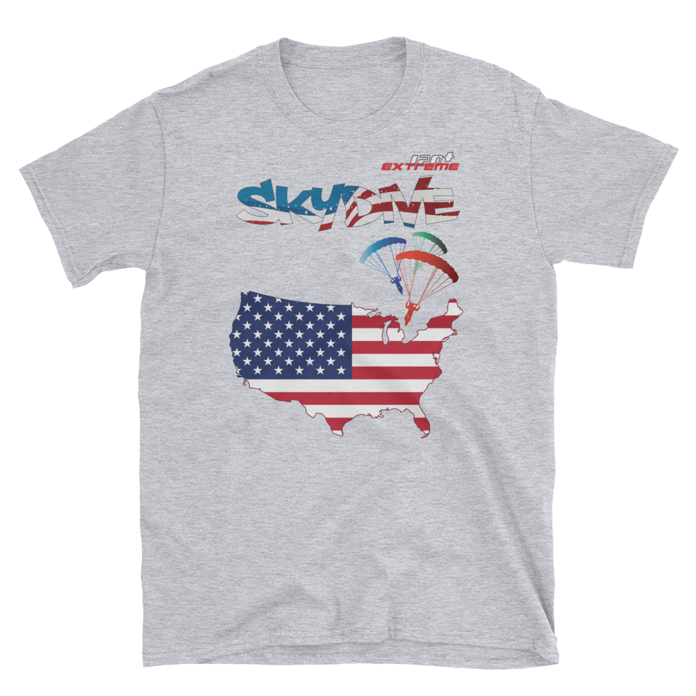 Skydiving T-shirts - Skydive World - AMERICA - Cotton Tee -, Shirts, Skydiving Apparel, Skydiving Apparel, Skydiving Apparel, Skydiving Gear, Olympics, T-Shirts, Skydive Chicago, Skydive City, Skydive Perris, Drop Zone Apparel, USPA, united states parachute association, Freefly, BASE, World Record,