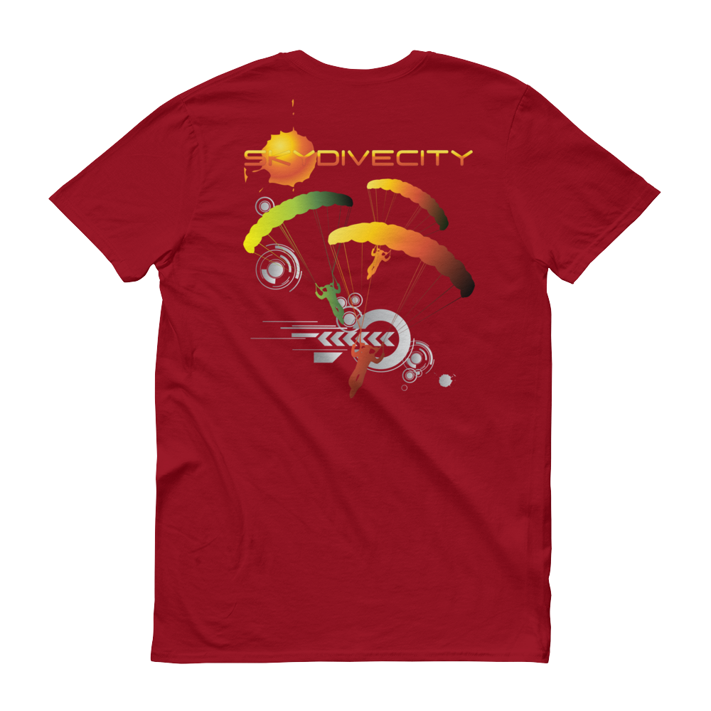 Skydiving T-shirts Skydive City - Sunrise - Men`s Colored T-Shirts, Men's Colored Tees, Skydiving Apparel, Skydiving Apparel, Skydiving Apparel, Skydiving Gear, Olympics, T-Shirts, Skydive Chicago, Skydive City, Skydive Perris, Drop Zone Apparel, USPA, united states parachute association, Freefly, BASE, World Record,