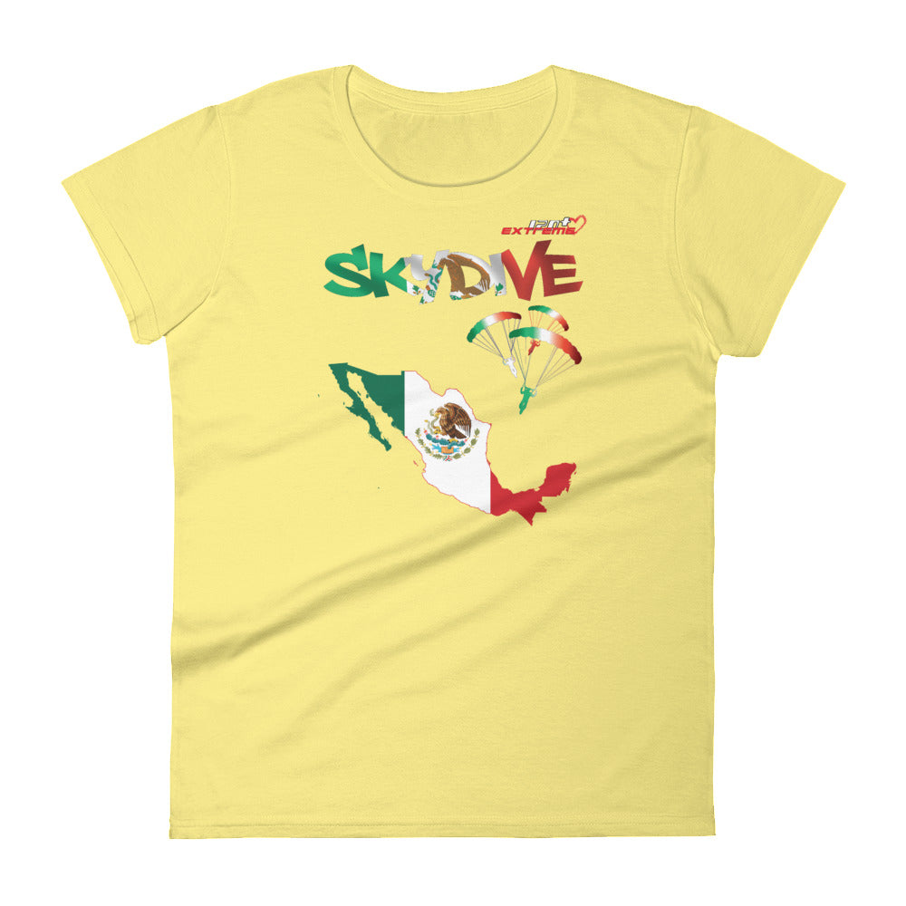 Skydiving T-shirts - Skydive All World - MEXICO - Ladies' Tee -, Shirts, Skydiving Apparel, Skydiving Apparel, Skydiving Apparel, Skydiving Gear, Olympics, T-Shirts, Skydive Chicago, Skydive City, Skydive Perris, Drop Zone Apparel, USPA, united states parachute association, Freefly, BASE, World Record,