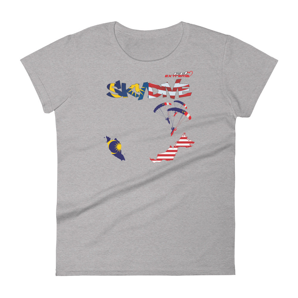 Skydiving T-shirts - Skydive All World - MALAYSIA - Ladies' Tee -, Shirts, Skydiving Apparel, Skydiving Apparel, Skydiving Apparel, Skydiving Gear, Olympics, T-Shirts, Skydive Chicago, Skydive City, Skydive Perris, Drop Zone Apparel, USPA, united states parachute association, Freefly, BASE, World Record,