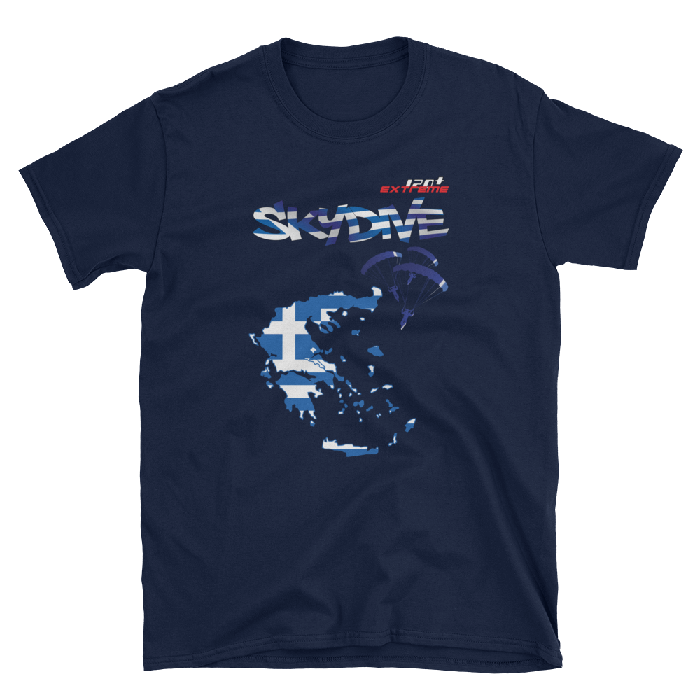 Skydiving T-shirts - Skydive World - GREECE - Cotton Tee -, Shirts, Skydiving Apparel, Skydiving Apparel, Skydiving Apparel, Skydiving Gear, Olympics, T-Shirts, Skydive Chicago, Skydive City, Skydive Perris, Drop Zone Apparel, USPA, united states parachute association, Freefly, BASE, World Record,