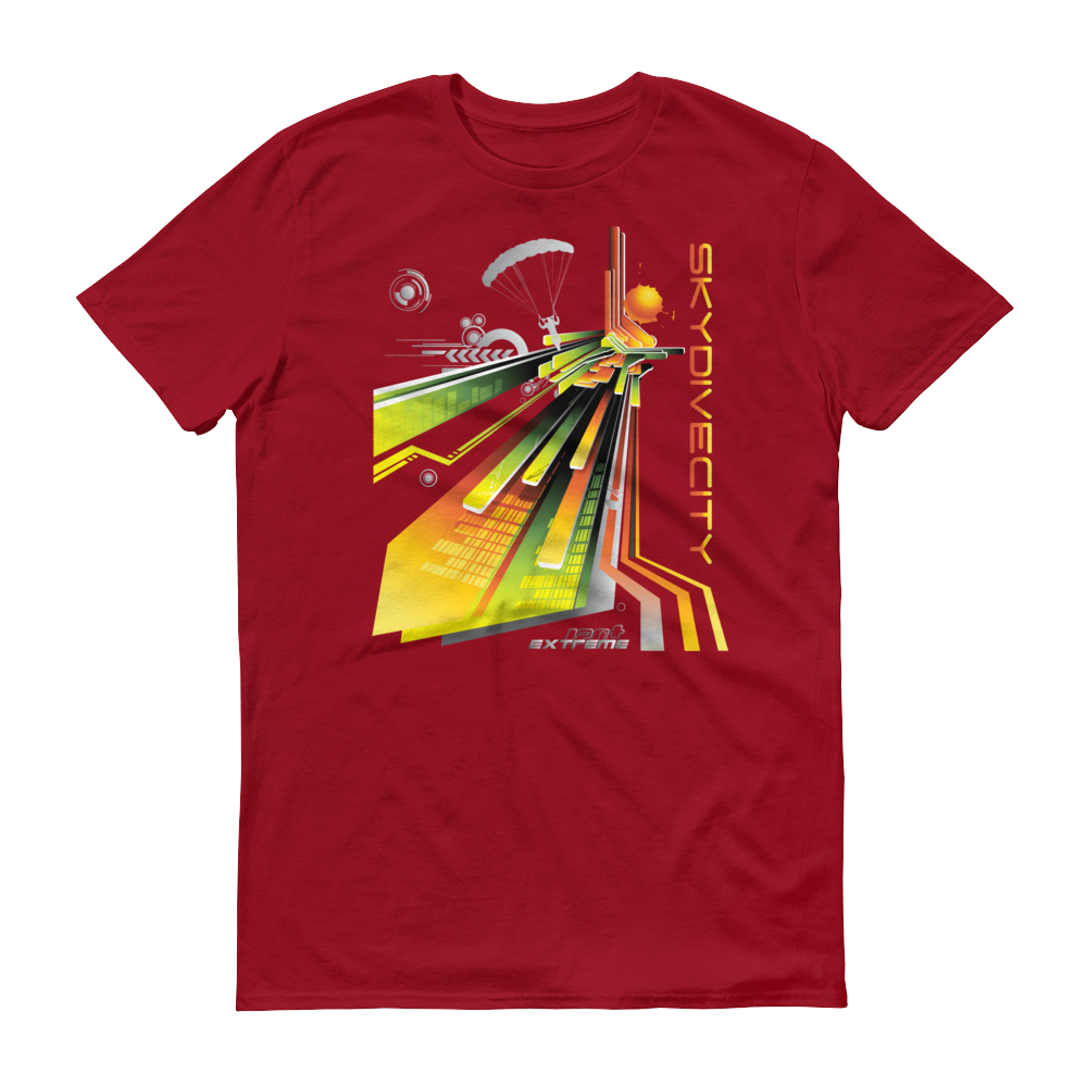 Skydiving T-shirts Skydive City - Sunrise - Men`s Colored T-Shirts, Men's Colored Tees, Skydiving Apparel, Skydiving Apparel, Skydiving Apparel, Skydiving Gear, Olympics, T-Shirts, Skydive Chicago, Skydive City, Skydive Perris, Drop Zone Apparel, USPA, united states parachute association, Freefly, BASE, World Record,