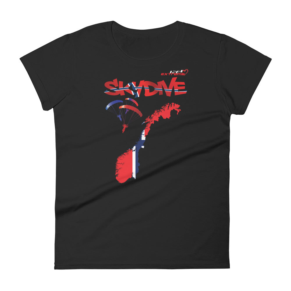 Skydiving T-shirts - Skydive All World - NORWAY - Ladies' Tee -, Shirts, Skydiving Apparel, Skydiving Apparel, Skydiving Apparel, Skydiving Gear, Olympics, T-Shirts, Skydive Chicago, Skydive City, Skydive Perris, Drop Zone Apparel, USPA, united states parachute association, Freefly, BASE, World Record,