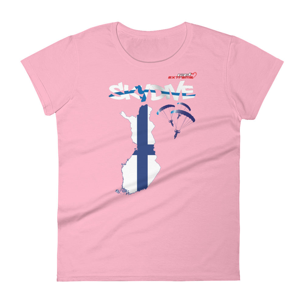 Skydiving T-shirts - Skydive All World - FINLAND - Ladies' Tee -, Shirts, Skydiving Apparel, Skydiving Apparel, Skydiving Apparel, Skydiving Gear, Olympics, T-Shirts, Skydive Chicago, Skydive City, Skydive Perris, Drop Zone Apparel, USPA, united states parachute association, Freefly, BASE, World Record,