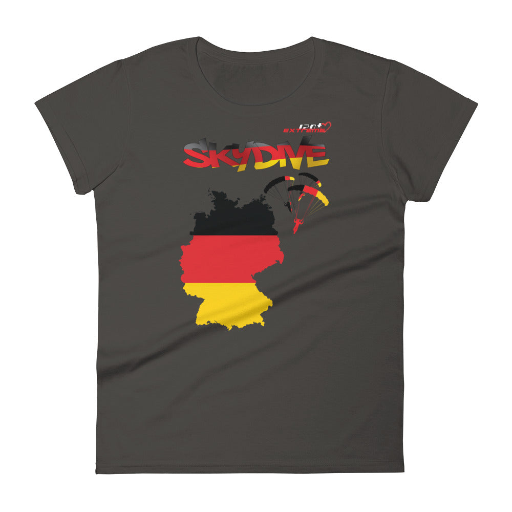 Skydiving T-shirts - Skydive All World - GERMANY - Ladies' Tee -, Shirts, Skydiving Apparel, Skydiving Apparel, Skydiving Apparel, Skydiving Gear, Olympics, T-Shirts, Skydive Chicago, Skydive City, Skydive Perris, Drop Zone Apparel, USPA, united states parachute association, Freefly, BASE, World Record,