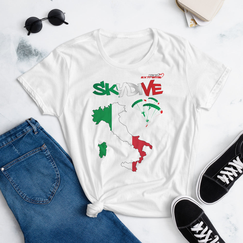 Skydiving T-shirts - Skydive All World - ITALY - Ladies' Tee -, Shirts, Skydiving Apparel, Skydiving Apparel, Skydiving Apparel, Skydiving Gear, Olympics, T-Shirts, Skydive Chicago, Skydive City, Skydive Perris, Drop Zone Apparel, USPA, united states parachute association, Freefly, BASE, World Record,