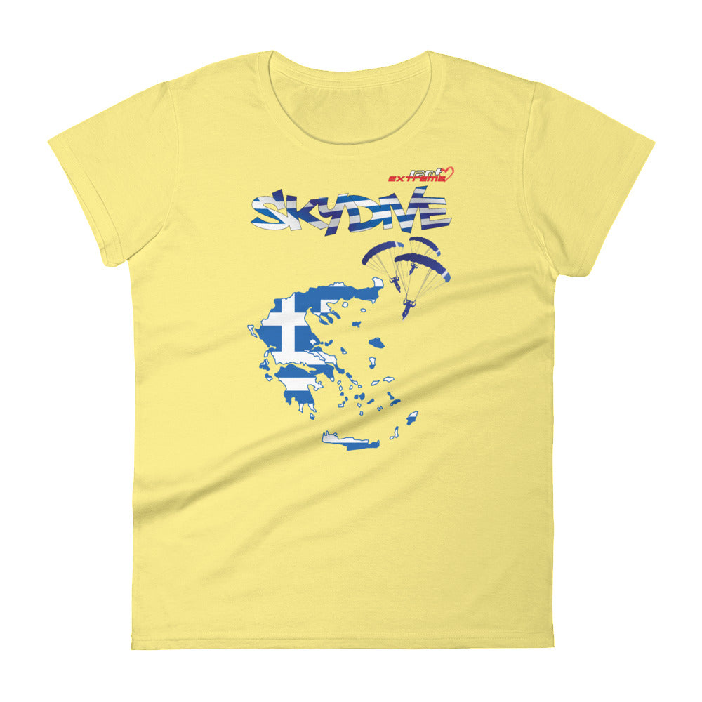 Skydiving T-shirts - Skydive All World - GREECE - Ladies' Tee -, Shirts, Skydiving Apparel, Skydiving Apparel, Skydiving Apparel, Skydiving Gear, Olympics, T-Shirts, Skydive Chicago, Skydive City, Skydive Perris, Drop Zone Apparel, USPA, united states parachute association, Freefly, BASE, World Record,