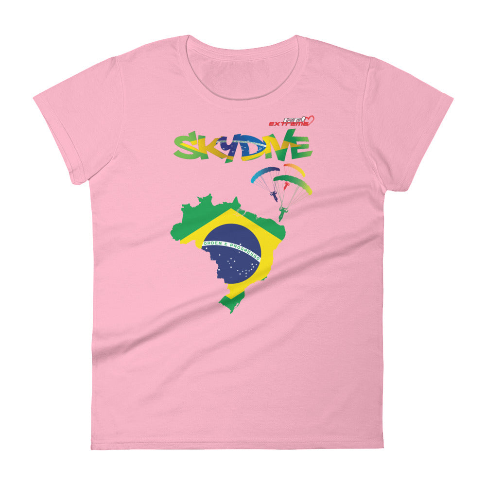 Skydiving T-shirts - Skydive All World - BRAZIL - Ladies' Tee -, Shirts, Skydiving Apparel, Skydiving Apparel, Skydiving Apparel, Skydiving Gear, Olympics, T-Shirts, Skydive Chicago, Skydive City, Skydive Perris, Drop Zone Apparel, USPA, united states parachute association, Freefly, BASE, World Record,