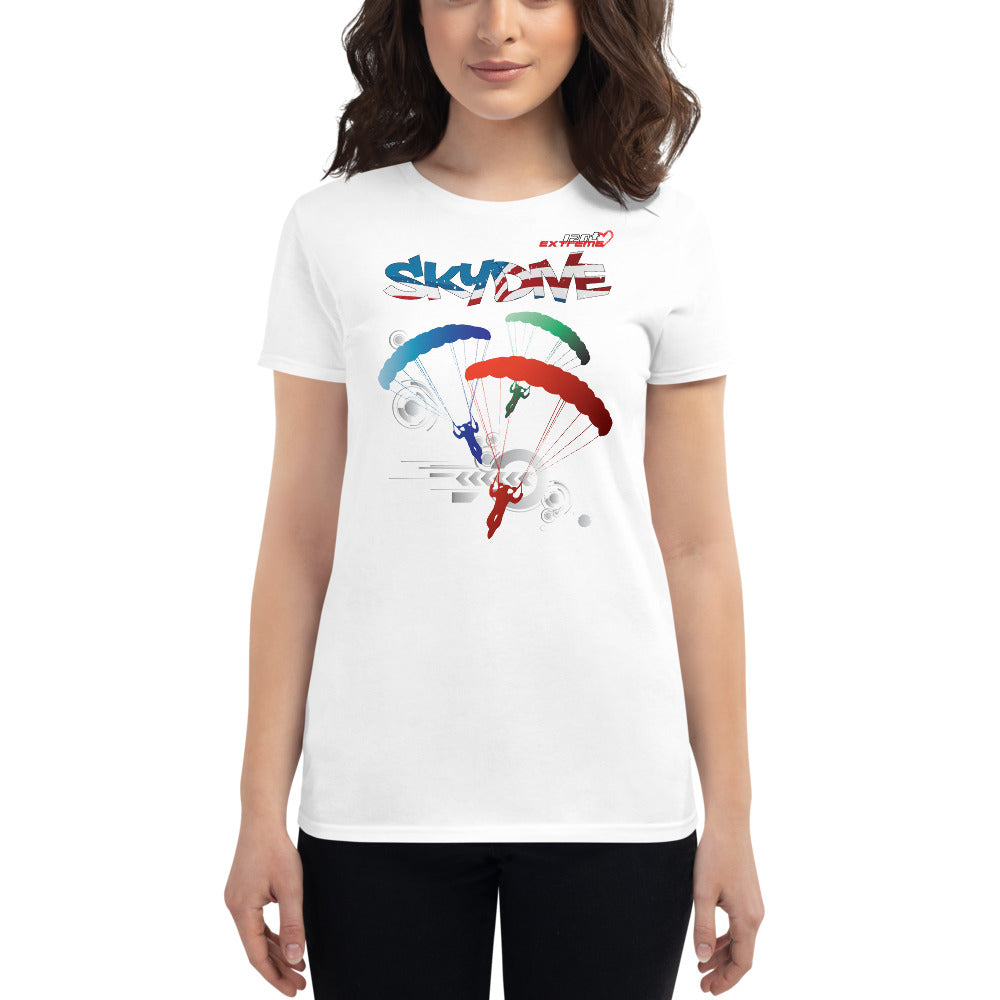 Skydiving T-shirts - Skydive Around - AMERICA - Ladies' Tee, Shirts, Skydiving Apparel, Skydiving Apparel, Skydiving Apparel, Skydiving Gear, Olympics, T-Shirts, Skydive Chicago, Skydive City, Skydive Perris, Drop Zone Apparel, USPA, united states parachute association, Freefly, BASE, World Record,