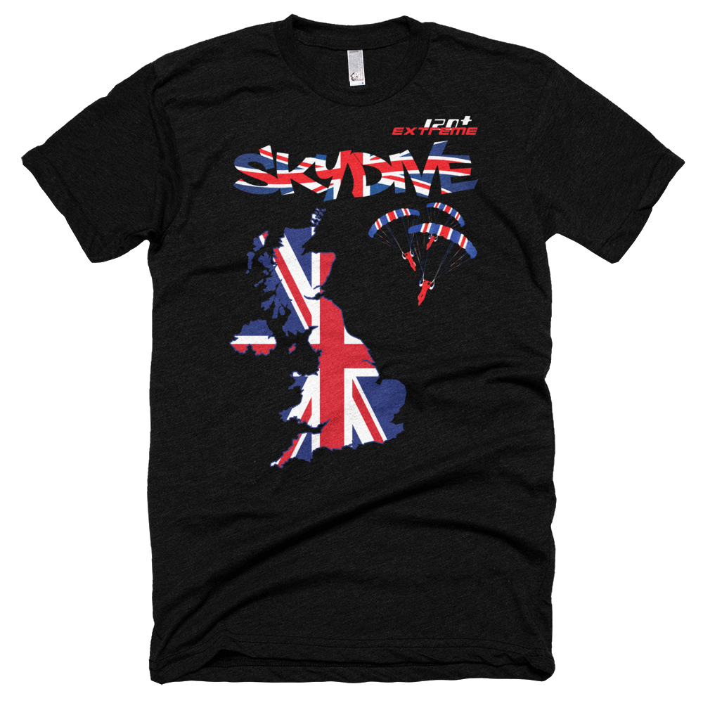 Skydiving T-shirts - Skydive All World - UK - The United Kingdom - Unisex Tee -, Shirts, Skydiving Apparel, Skydiving Apparel, Skydiving Apparel, Skydiving Gear, Olympics, T-Shirts, Skydive Chicago, Skydive City, Skydive Perris, Drop Zone Apparel, USPA, united states parachute association, Freefly, BASE, World Record,