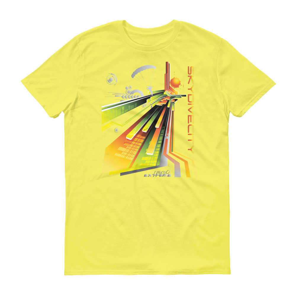 Skydiving T-shirts Skydive City - Sunrise - Men`s Colored T-Shirts, Men's Colored Tees, Skydiving Apparel, Skydiving Apparel, Skydiving Apparel, Skydiving Gear, Olympics, T-Shirts, Skydive Chicago, Skydive City, Skydive Perris, Drop Zone Apparel, USPA, united states parachute association, Freefly, BASE, World Record,