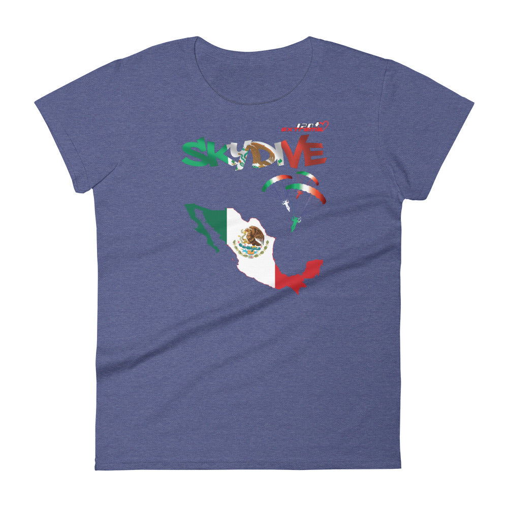 Skydiving T-shirts - Skydive All World - MEXICO - Ladies' Tee -, Shirts, Skydiving Apparel, Skydiving Apparel, Skydiving Apparel, Skydiving Gear, Olympics, T-Shirts, Skydive Chicago, Skydive City, Skydive Perris, Drop Zone Apparel, USPA, united states parachute association, Freefly, BASE, World Record,