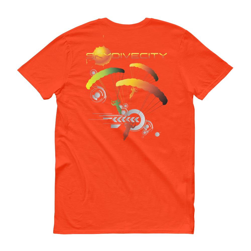 Skydiving T-shirts Skydive City - Sunrise - Men`s Colored T-Shirts, Men's Colored Tees, Skydiving Apparel, Skydiving Apparel, Skydiving Apparel, Skydiving Gear, Olympics, T-Shirts, Skydive Chicago, Skydive City, Skydive Perris, Drop Zone Apparel, USPA, united states parachute association, Freefly, BASE, World Record,