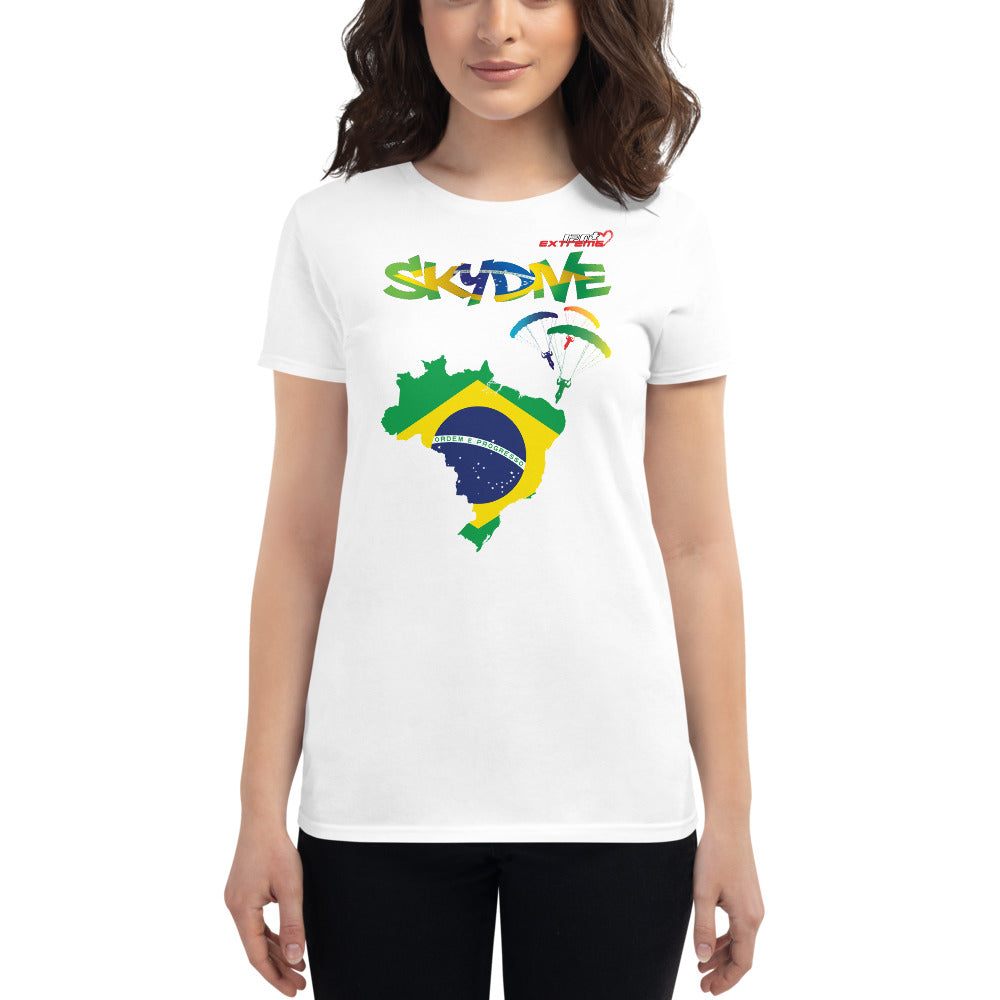 Skydiving T-shirts - Skydive All World - BRAZIL - Ladies' Tee -, Shirts, Skydiving Apparel, Skydiving Apparel, Skydiving Apparel, Skydiving Gear, Olympics, T-Shirts, Skydive Chicago, Skydive City, Skydive Perris, Drop Zone Apparel, USPA, united states parachute association, Freefly, BASE, World Record,