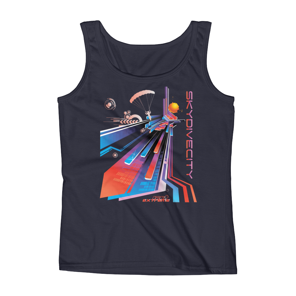 Skydiving T-shirts Ladies' Tank - Skydive City - Sunset, Tanks, Skydiving Apparel, Skydiving Apparel, Skydiving Apparel, Skydiving Gear, Olympics, T-Shirts, Skydive Chicago, Skydive City, Skydive Perris, Drop Zone Apparel, USPA, united states parachute association, Freefly, BASE, World Record,