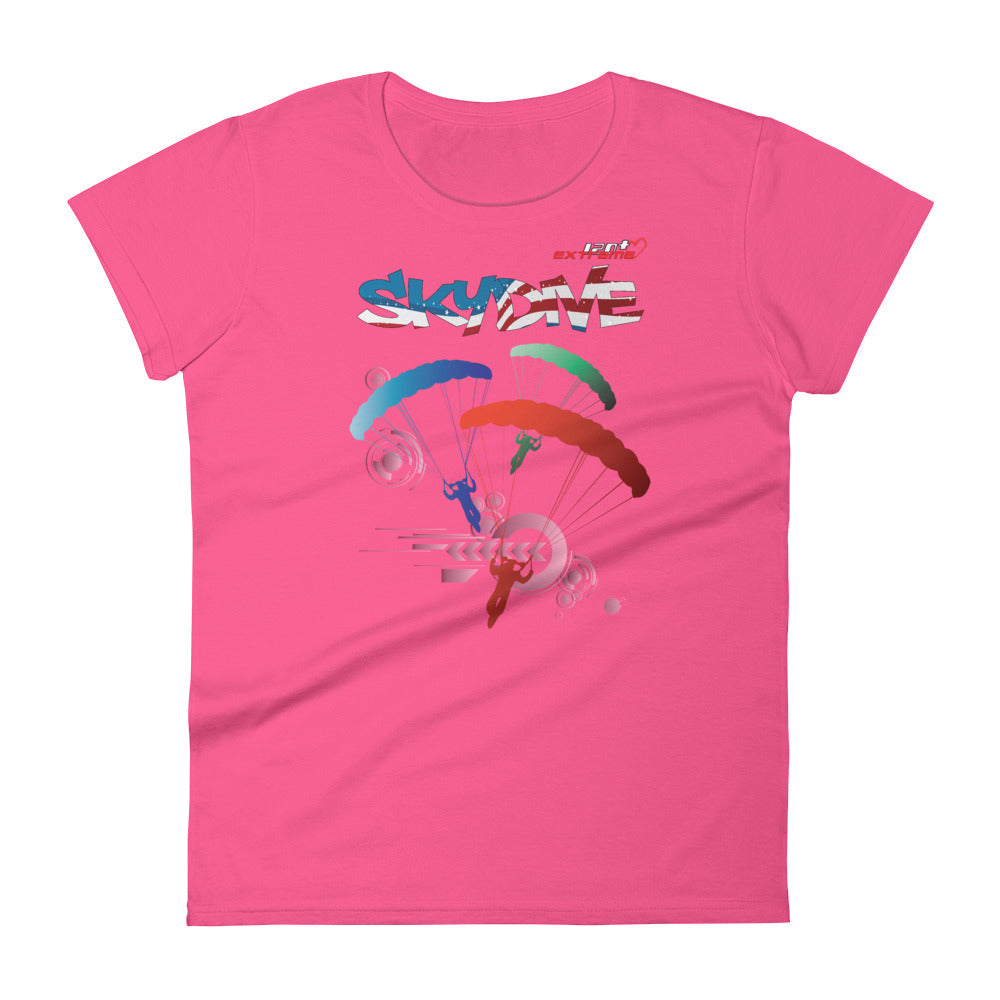 Skydiving T-shirts - Skydive Around - AMERICA - Ladies' Tee, Shirts, Skydiving Apparel, Skydiving Apparel, Skydiving Apparel, Skydiving Gear, Olympics, T-Shirts, Skydive Chicago, Skydive City, Skydive Perris, Drop Zone Apparel, USPA, united states parachute association, Freefly, BASE, World Record,