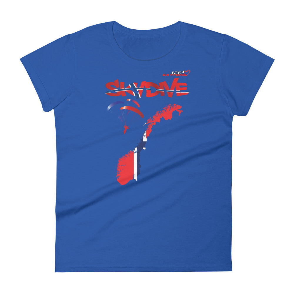 Skydiving T-shirts - Skydive All World - NORWAY - Ladies' Tee -, Shirts, Skydiving Apparel, Skydiving Apparel, Skydiving Apparel, Skydiving Gear, Olympics, T-Shirts, Skydive Chicago, Skydive City, Skydive Perris, Drop Zone Apparel, USPA, united states parachute association, Freefly, BASE, World Record,